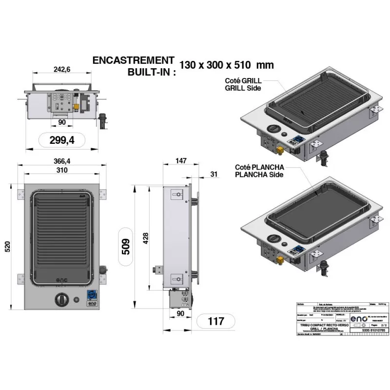 ENO Plancha Gaz Grill Réversible Tribu 5 ENO Plancha Gaz Grill Réversible Tribu – Image 3