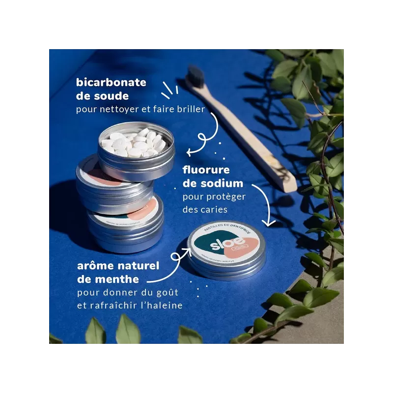 SLOÉ Dentifrice Solide En Pastilles | Menthe 3 SLOÉ Dentifrice Solide En Pastilles | Menthe